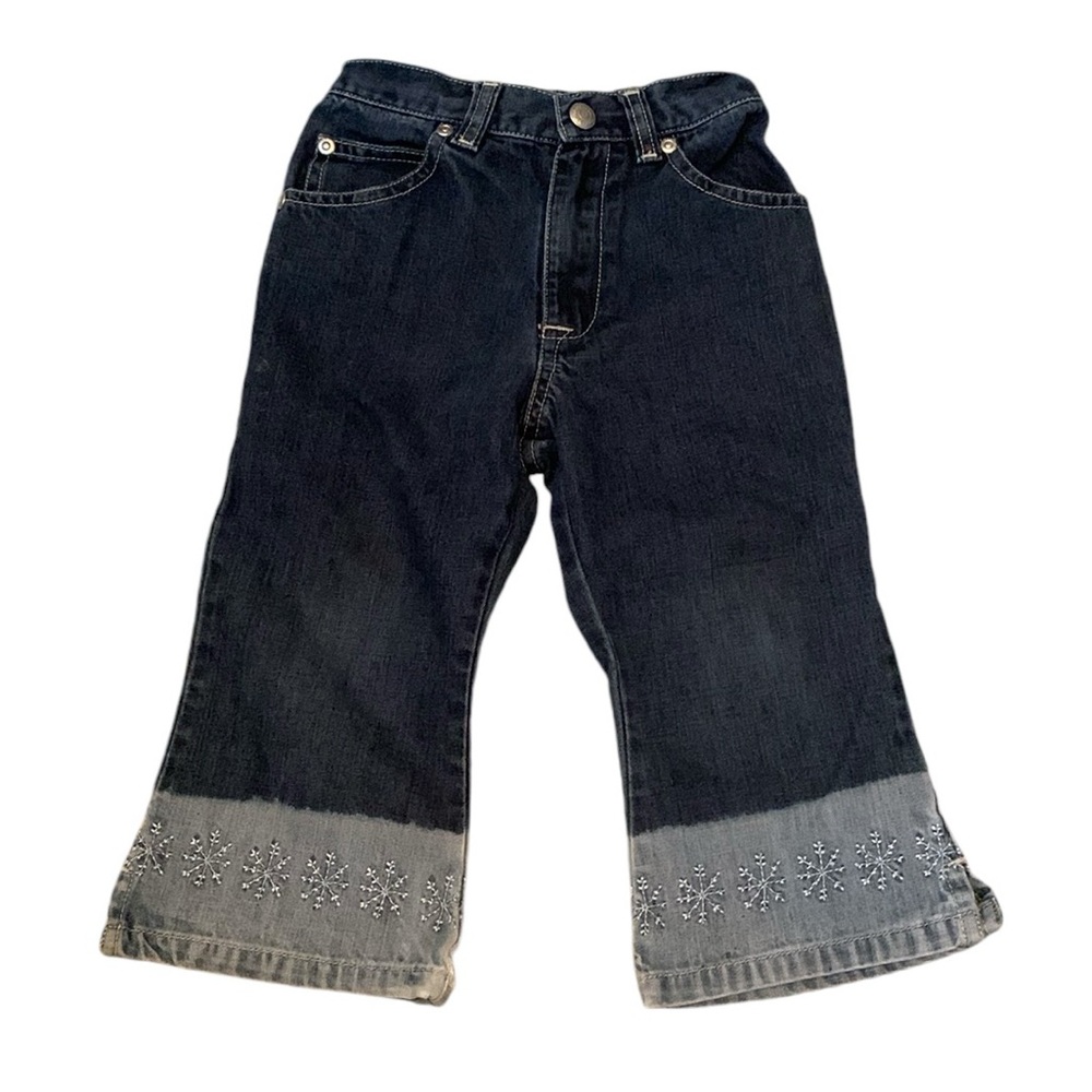 Baby Gap Embroidered Snowflakes Jeans-Size 2 Y Pockets-SEE CONDITION